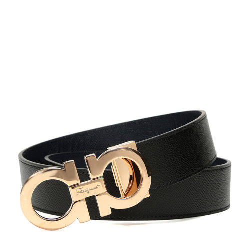 Salvatore Ferragamo/菲拉格慕 男士牛皮板扣式雙面皮帶腰帶 675542