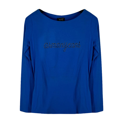 ARMANI JEANS/阿瑪尼牛仔 女士藍(lán)色長袖T恤 Z5H24 SX Q3 瑕疵折扣