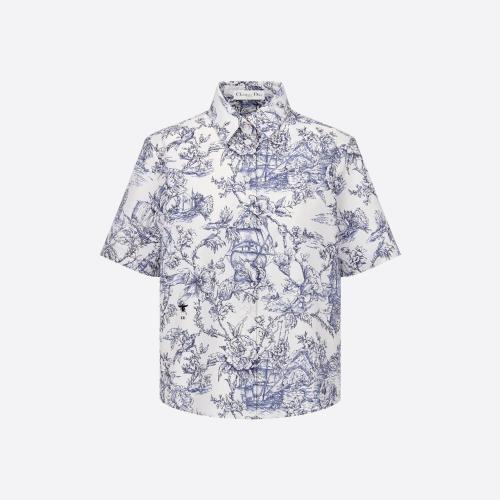  DIOR迪奧 22年秋冬 女士 短袖襯衫 Blouse courte boutonnee 311B61A3137_X0825