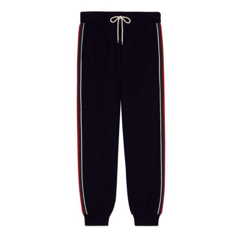  GUCCI古馳 22年秋冬 男士 織帶羊毛針織慢跑長(zhǎng)褲 673329 XJDUW 4548