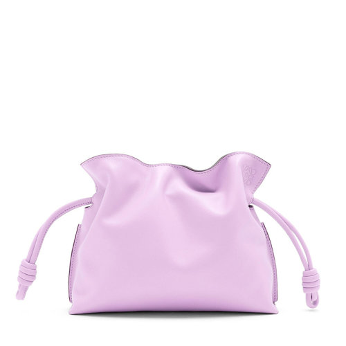 LOEWE/羅意威 22春夏新款Flamenco系列 女士迷你蘭花色納帕牛皮革徽標(biāo)壓印配可拆卸肩帶抽繩開合單肩斜挎手拿包0010697233