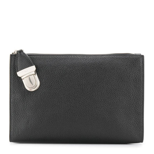 BALLY/巴利 男士黑色粒面牛皮拉鏈開合錢夾錢包手包手拿包男包 6207773