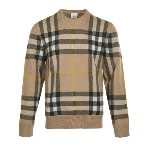 BURBERRY/博柏利男士山羊絨格紋套頭針織衫/毛衣8054920