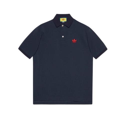  GUCCI古馳 22年秋冬 男士 adidas x Gucci聯(lián)名系列珠地棉Polo衫 700497 XJEL0 4433