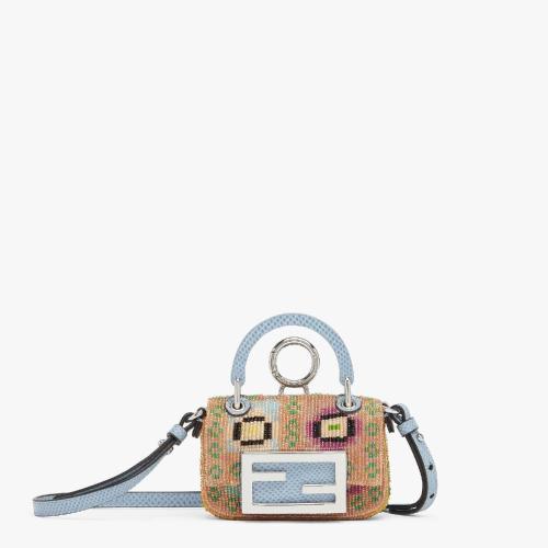  FENDI芬迪 22年秋冬 女士 零錢包 拼色珠飾迷你手袋 7AS136AMM5F1J5X