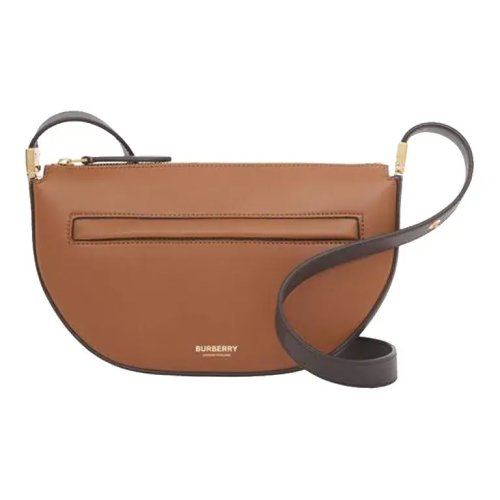  BURBERRY/博柏利 女士棕色皮質(zhì)腋下包單肩包 80514881