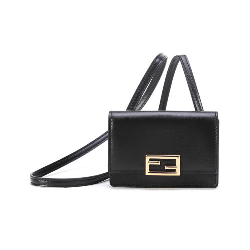 FENDI/芬迪【22春夏新款】女士皮革雙F扣飾頸部掛包零錢包 8M0466 AHM0