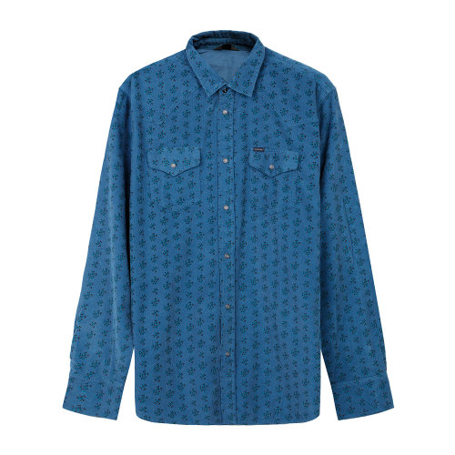 DIESEL/迪賽藍色男士長袖襯衫