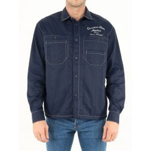  DIOR/迪奧 男士藍(lán)色棉質(zhì)長袖襯衫 213C512A5456#580 PLFSX