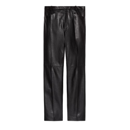 GUCCI古馳 22年秋冬 男士 皮革長褲 675194 XNAO4 1000