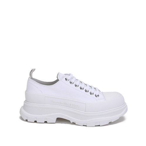 Alexander McQueen/亞歷山大麥昆【22春夏新款】男士Tread Slick系列帆布/橡膠系帶厚底休閑鞋 604257 W4MV2