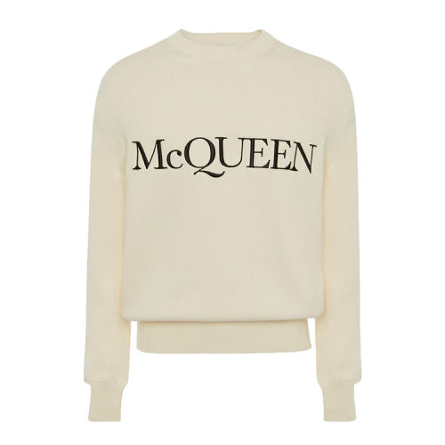 Alexander McQueen/亞歷山大麥昆 McQueen刺繡圓領(lǐng)套衫男士針織衫/毛衣 651184Q1XAY