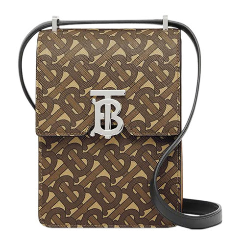 BURBERRY/博柏利 女士Robin – 專屬標(biāo)識(shí)印花環(huán)保帆布洛賓包手機(jī)包 單肩包斜挎包女包 8032898