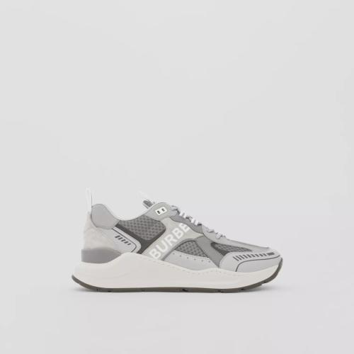  BURBERRY 22年秋冬 男士 徽標印花皮革、麂皮拼網(wǎng)眼運動鞋 80613411