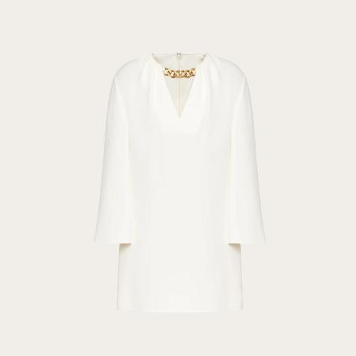  VALENTINO華倫天奴 22年秋冬 女士 連衣裙 ROBE CAFTAN VLOGO CHAIN EN CADY COUTURE 1B3VAZE7