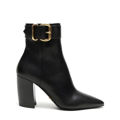 PRADA/普拉達(dá) 女士皮革高跟短靴裸靴 1T774L 034 F 085