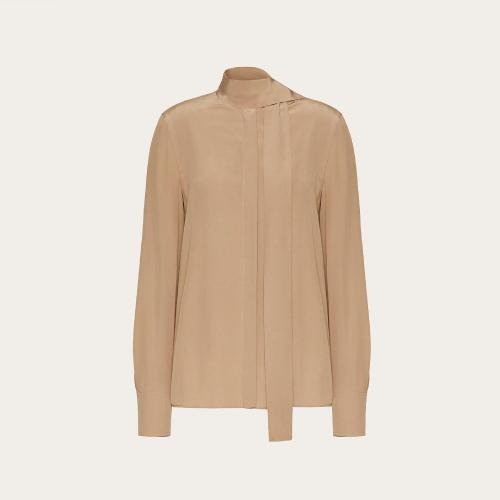  VALENTINO華倫天奴 22年秋冬 女士 長(zhǎng)袖襯衫 CHEMISIER EN GEORGETTE 1B3AB3Y31MH0BG