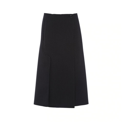 PRADA/普拉達 女士黑色細條紋羊毛半身裙P122T_1ZMM_F0002_S_212