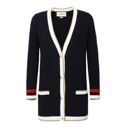  GUCCI/古馳 深藍(lán)色超大款刺繡針織開衫 467691-X5T03-4057 PLFSX