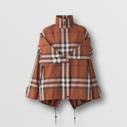  BURBERRY 22年秋冬 女士 重塑版型格紋連帽外套 80573181