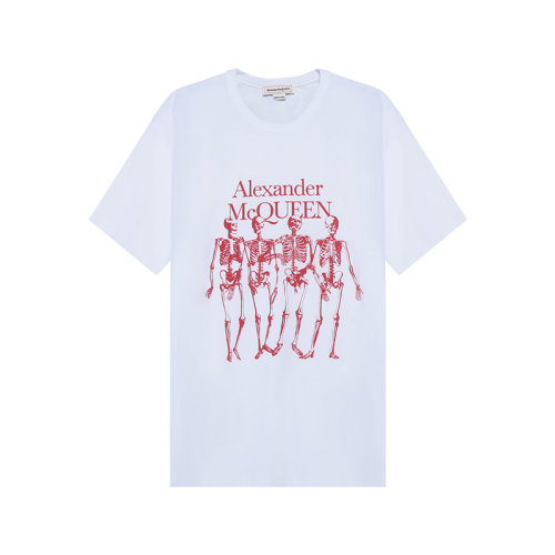 Alexander McQueen/亞歷山大麥昆 2021款 男士短袖T恤 男士棉質(zhì)寬松版圓領(lǐng)短袖T恤 662547 QRZ61