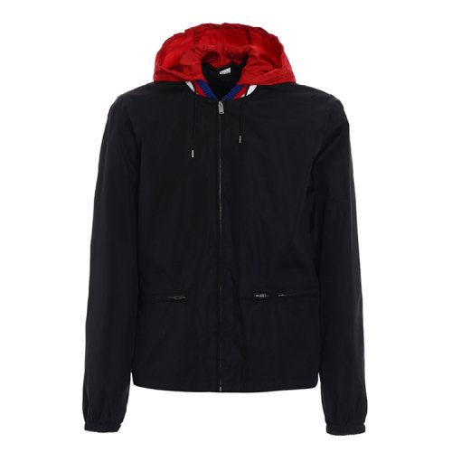 GUCCI/古馳  男裝 Gucci印花 經(jīng)典黑色 男士 連帽 秋冬夾克 外套  473302 Z719B 1155