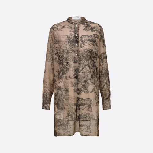  DIOR迪奧 22年秋冬 女士 長(zhǎng)袖襯衫 Blouse longue 911B54A3802_X1821