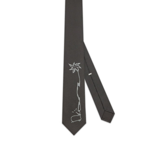 DIOR/迪奧 22年秋冬新款 CACTUS JACK DIOR系列 男士灰色桑蠶絲飾主題提花圖案領(lǐng)帶28C1047A0657_C888