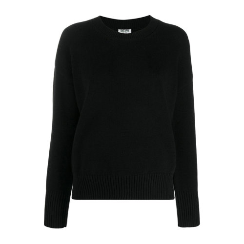 KENZO/高田賢三 女士純色棉質(zhì)后背logo標(biāo)識時(shí)尚休閑套頭針織衫毛衣 F962TO496814 多色可選