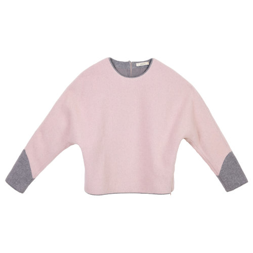 19年秋冬款nisiss/怡夕羊毛拼接上衣女士長袖T恤n141af28