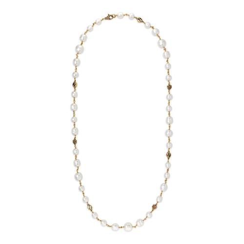  GUCCI古馳 22年秋冬 女士 互扣式雙G花朵珍珠項(xiàng)鏈 661115 I4620 8078