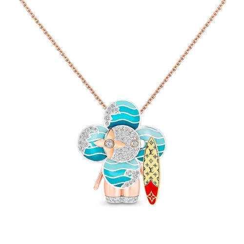  LV路易威登 21年秋冬 女士 項鏈 VIVIENNE RAINBOW 18K金 鉆石彩色寶石項鏈 Q93832 預定商品2-6周發(fā)貨