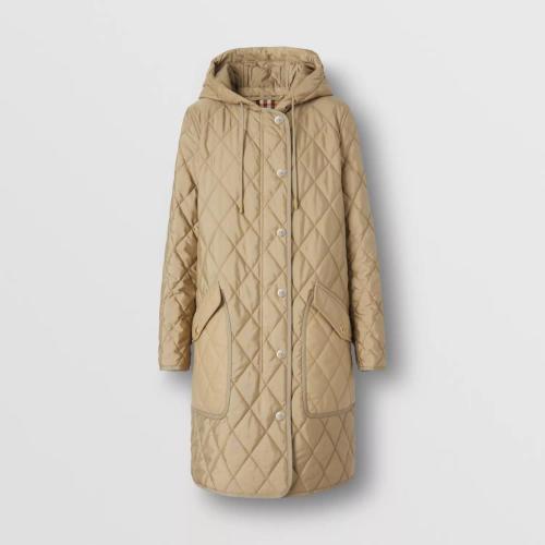  BURBERRY 22年秋冬 女士 菱形絎縫溫控連帽外套 80487111
