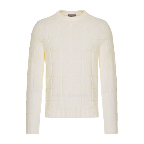 CANALI/康納利 男士格紋紋理圓領(lǐng)針織衫 C0675-MK00751-003   秋冬