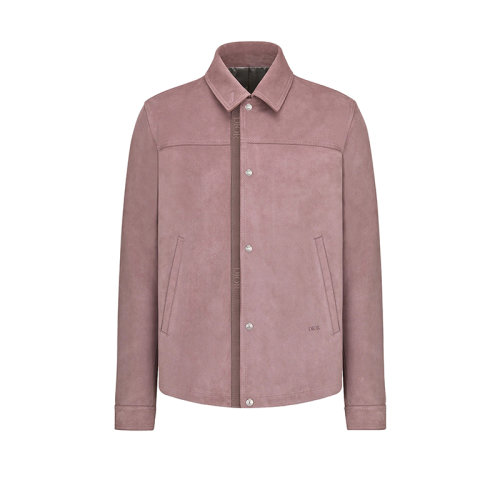 DIOR/迪奧 22年早春新款 男士粉色牛皮絨面革襯衫式外套夾克013L428A0487_C430