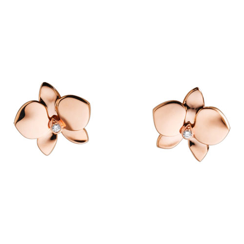 CARTIER/卡地亞 CARESSE D'ORCHIDéE系列 玫瑰金鉆石小號耳釘B8033100