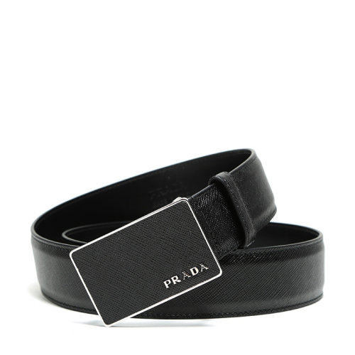 PRADA/普拉達 男士黑色牛皮板扣式皮帶腰帶 2CM188 053