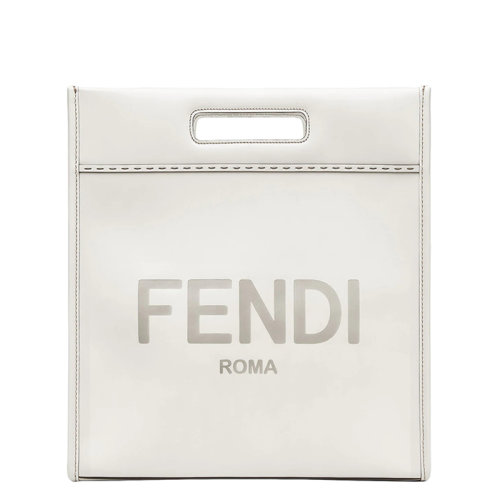 FENDI/芬迪 22春夏新款 男士淺灰色小牛皮徽標矩形手提單肩包 7VA481AC9LF1H33