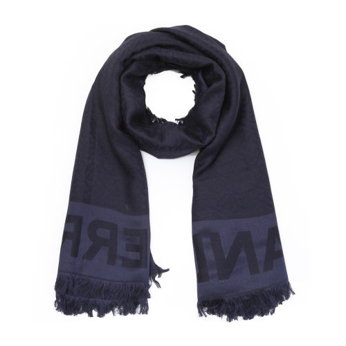 BURBERRY/博柏利 桑蠶絲羊毛深藍色女士圍巾