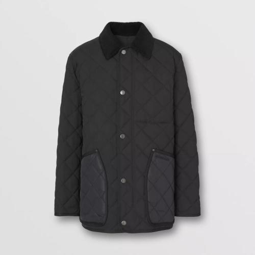  BURBERRY 22年秋冬 男士 燈芯絨衣領(lǐng)菱形絎縫谷倉(cāng)夾克 80491351