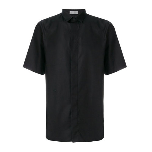 DIOR/迪奧 黑色小蜜蜂標(biāo)志 男士黑色棉質(zhì)短袖襯衫 733C510B1581900