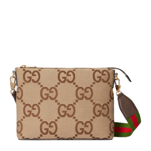 GUCCI/古馳 飾超級(jí)雙G圖案郵差包699130UKMDG