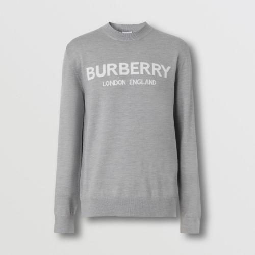  BURBERRY 22年秋冬 男士 徽標(biāo)嵌花羊毛混紡針織衫 80548971