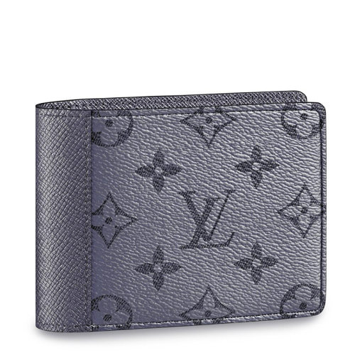 Louis Vuitton/路易威登 22春夏新款MULTIPLE系列 男士灰色老花帆布配皮雙折錢包M30843