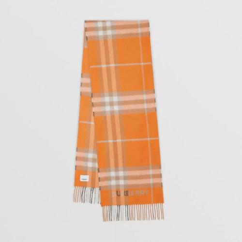 BURBERRY 22年秋冬 女士 對比感大號格紋羊絨圍巾 80592781