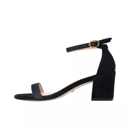 Stuart Weitzman/斯圖爾特韋茨曼 女士黑色混合材質(zhì)高跟涼鞋 S2301BLK