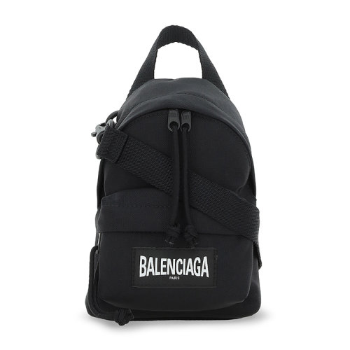 Balenciaga/巴黎世家 男士黑色尼龍經(jīng)典字母徽標裝飾拉鏈開合雙肩包手提包旅行包背包男包 656060-2JMRX-1000