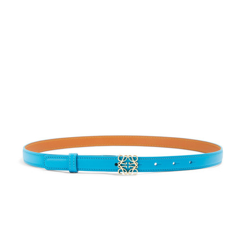 LOEWE/羅意威 22年早春新款 Anagram系列 女士青色光滑牛皮革金扣腰帶20毫米E619Z15X06-5627