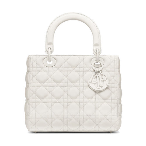 DIOR/迪奧 經(jīng)典款 Lady Dior女士啞光白色小牛皮手提包M0565ILOI_M030