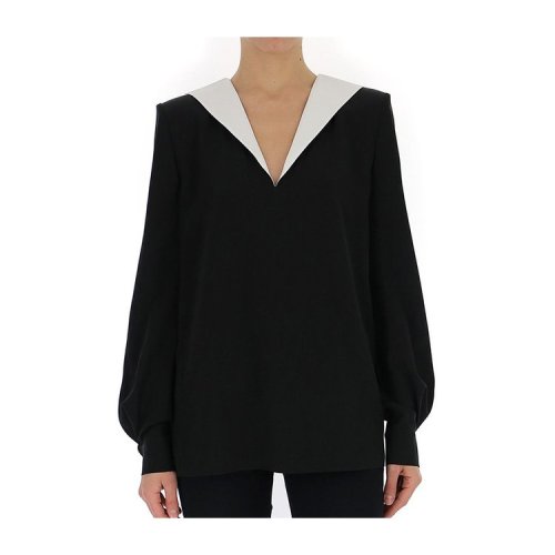  Givenchy/紀梵希 女士黑色真絲長袖襯衫 BW60ER10JX-004